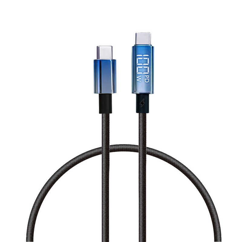 エアージェイ air-J PD100W対応 充電モニター搭載 USB Type-C ケーブル 1m CKJ-100WD 1M - 2