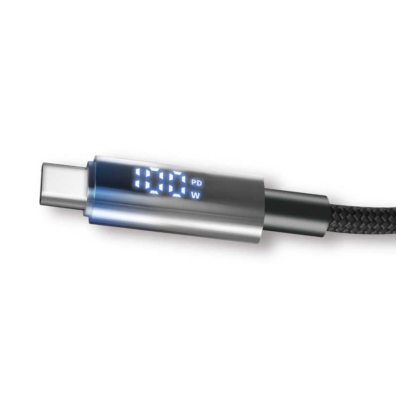 エアージェイ air-J PD100W対応 充電モニター搭載 USB Type-C ケーブル 1m CKJ-100WD 1M - 3