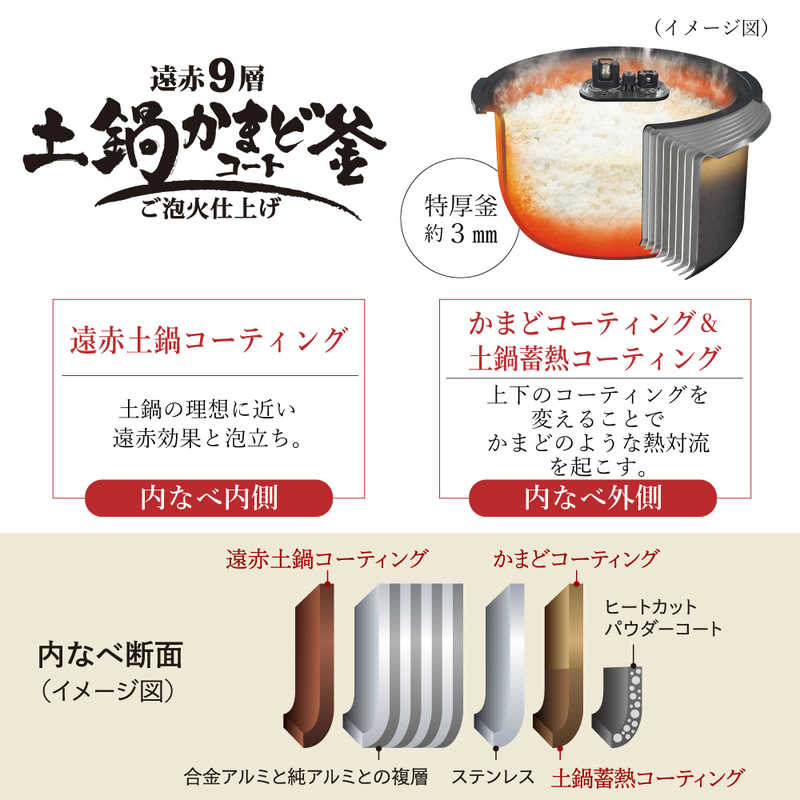 タイガー魔法瓶 炊きたて ご泡火炊き JRI-S100-WO [オフホワイト]のサブ画像 3