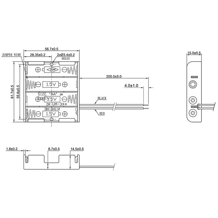 電池ボックス 単3型 4本 直列 6V バッテ...の紹介画像3