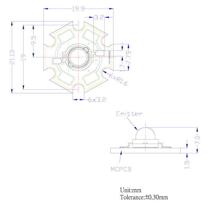 ハイパワーLED 1W 白色 ヒートシンク付き 発光ダイオード 10個入り 2