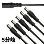 DCケーブル 5分岐 DCプラブ DCジャック DCコネクタ 外径5.5mm 内径2.1mm