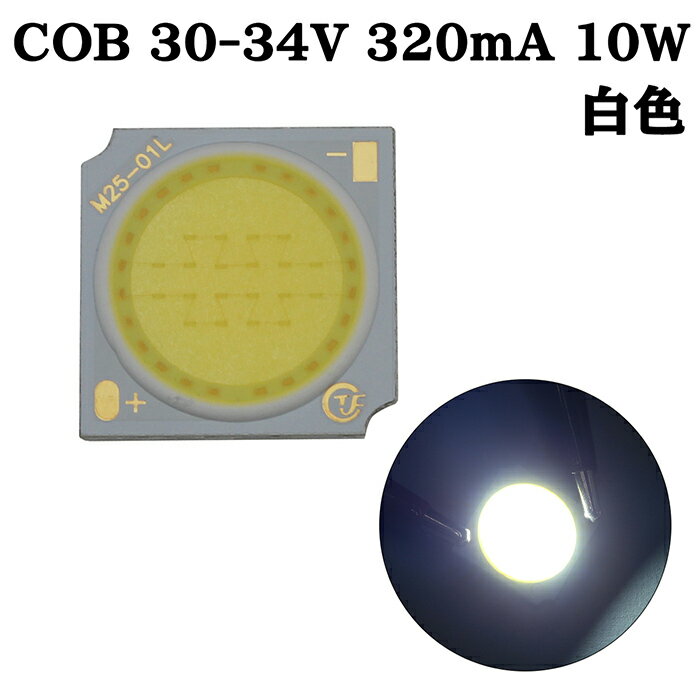 COB LED åץܡ ȯ ϰϾȼ 30-34V 320mA 10W 6000-6500K 110-120lm 80Ra 1919 