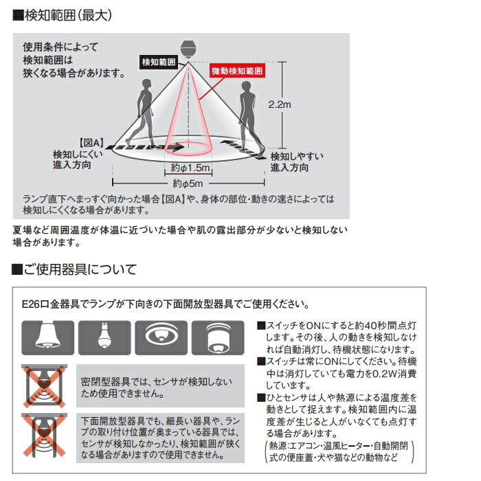楽天市場 パナソニック Led電球 Lda8l G Ku Ns Lda8d G Ku Ns E26 60w形相当 一般電球形 電球色 昼光色 ひとセンサタイプ 高性能センサ Napion 採用 調光器不可 送料80サイズ Ss あかりのランプメンテナンス