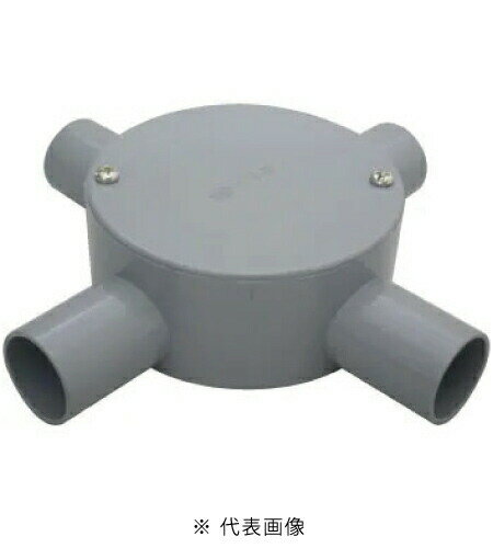 未来工業 PVM22-4 露出丸ボックス平フタ 適合管VE22 4方出 色 グレー