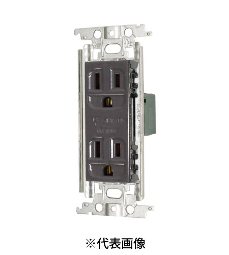 パナソニック WTF13123HK 埋込接地ダブルコンセント 金属枠付 15A 125V AC 色 グレー