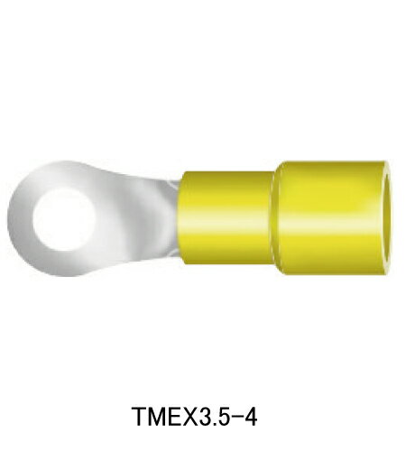 Rakuten - ニチフ TMEX3.5-4 絶縁被覆付圧着端子R形 色 黄 ポリ塩化ビニル 50個入 インボイス対応・領収書発行可