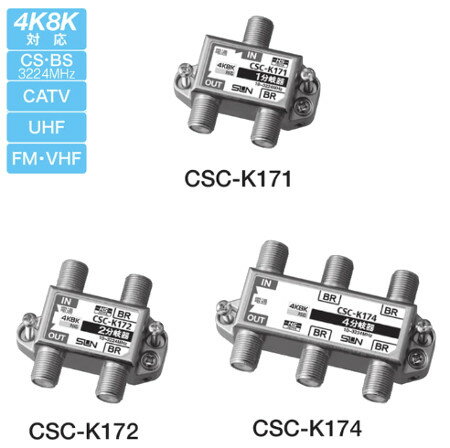 サン電子 CSC-K172 新4K8K衛星放送対応 2分岐器 10～3224MHz 屋内用 2