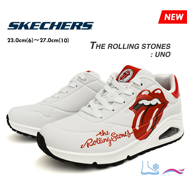 SKECHERS å㡼 󥰡ȡ󥺡å㡼  졼å 塼 ˡ ǥ  ۥ磻/å ե The Rolling StonesSKECHERS UNO WHITE/RED 177965-WRD