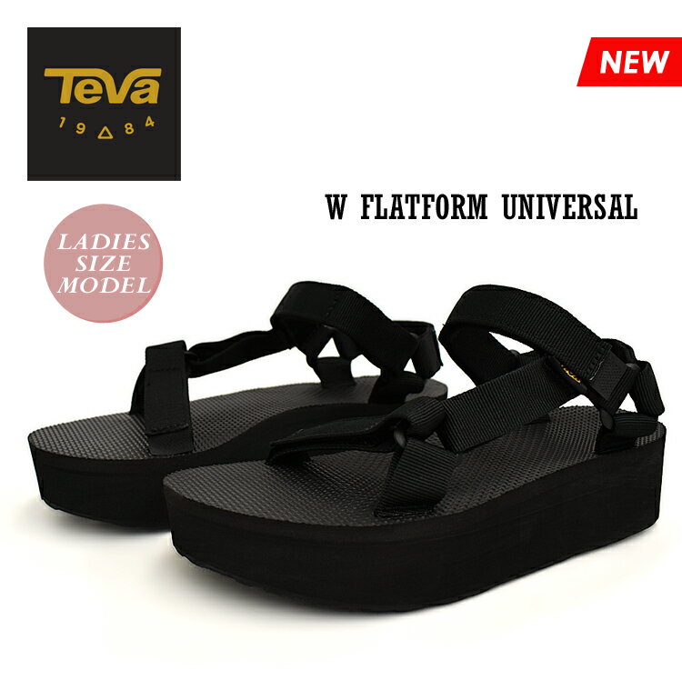 Teva テバ フラットフォーム ユニバーサル レディース 厚底 サンダル ブラック 黒 ベルクロ ビーチ ビーサン アウトドア プラットフォーム WOMENS FLATFORM UNIVERSAL BLACK 1008844-BLK