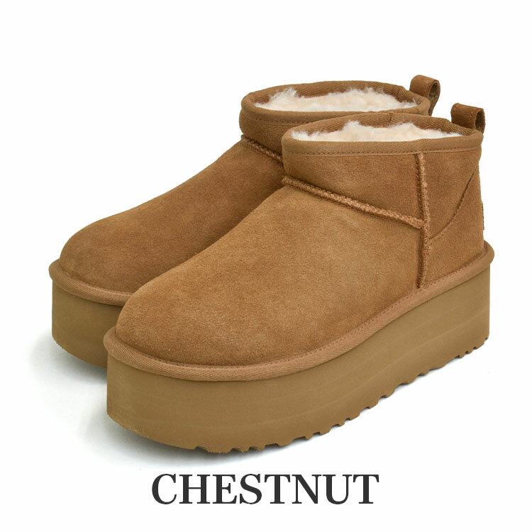 【お買い物マラソン開催〜29(木)01:59まで】UGG アグ クラシック ウルトラ ミニ プラットフォーム レディース ブーツ 厚底 ムートンブーツ ブラック ブラウン サンド 黒 茶 CLASSIC ULTRA MINI PLATFORM 1135092