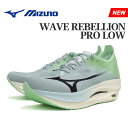 MIZUNO ミズノ ウエーブリベリオンプロ ロー ランニングシューズ メンズ ランニング マラソン スポーツ 陸上 運動 グリーン 軽量 緑 WAVE REBELLION PRO LOW U1GD2540(4)