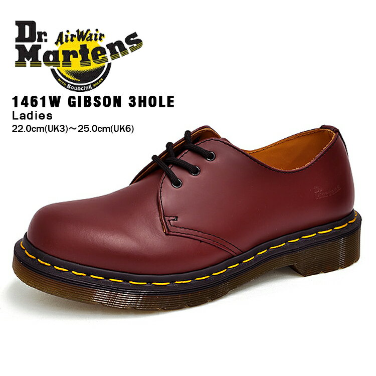 ドクターマーチン （Dr. Martens）ギブソン 3ホール シューズ チェリーレッド レディース R11837600 1461 3 Hole Shoes