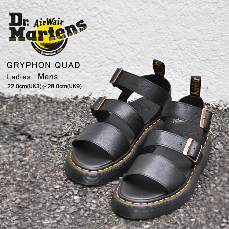 ドクターマーチン サンダル 厚底 グリフォン クアッド レディース メンズ ブラック Dr.Martens GRYPHON QUAD BLACK 25720001