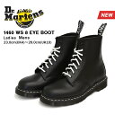 ドクターマーチン 8アイ ブーツ ホワイトステッチ ブラック 8ホール Dr.Martens 1460 WS 8 EYE BOOT 24758001