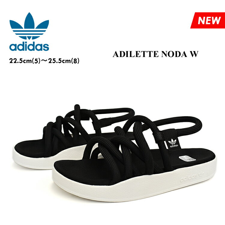 アディダス アディレッタ ノダ W サンダル レディース ブラック/ホワイト スライド シャワーサンダル ビーチサンダル オリジナルス adidas Originals ADILETTE NODA W SANDALS BLACK/WHITE FZ6438のサムネイル