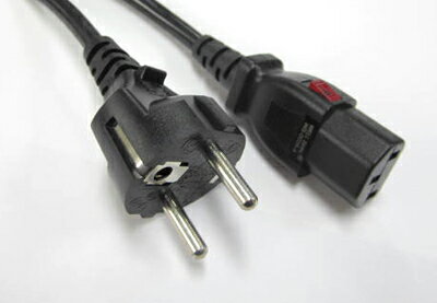 欧州ACケーブル　3ピン-オートロックC13　CE(2.5M)