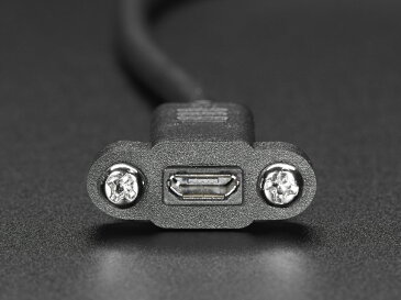 パネルマウントUSB延長コード Micro USB Bメス→Micro USB Bオス