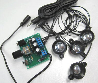 MP3用2×5WアンプMK190(組立済）+ツイーターx4+ステレオケーブル+電源