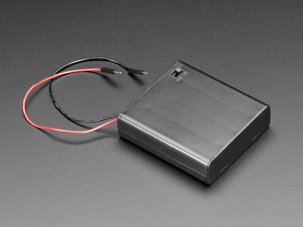 単3x4電池ホルダー+ジャンパーオスワイヤー+on/offスイッチ付