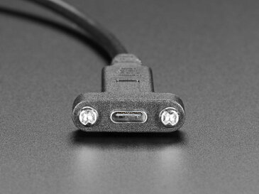 パネルマウントUSBコード-USB Cメス→Micro Bオス+30cmケーブル