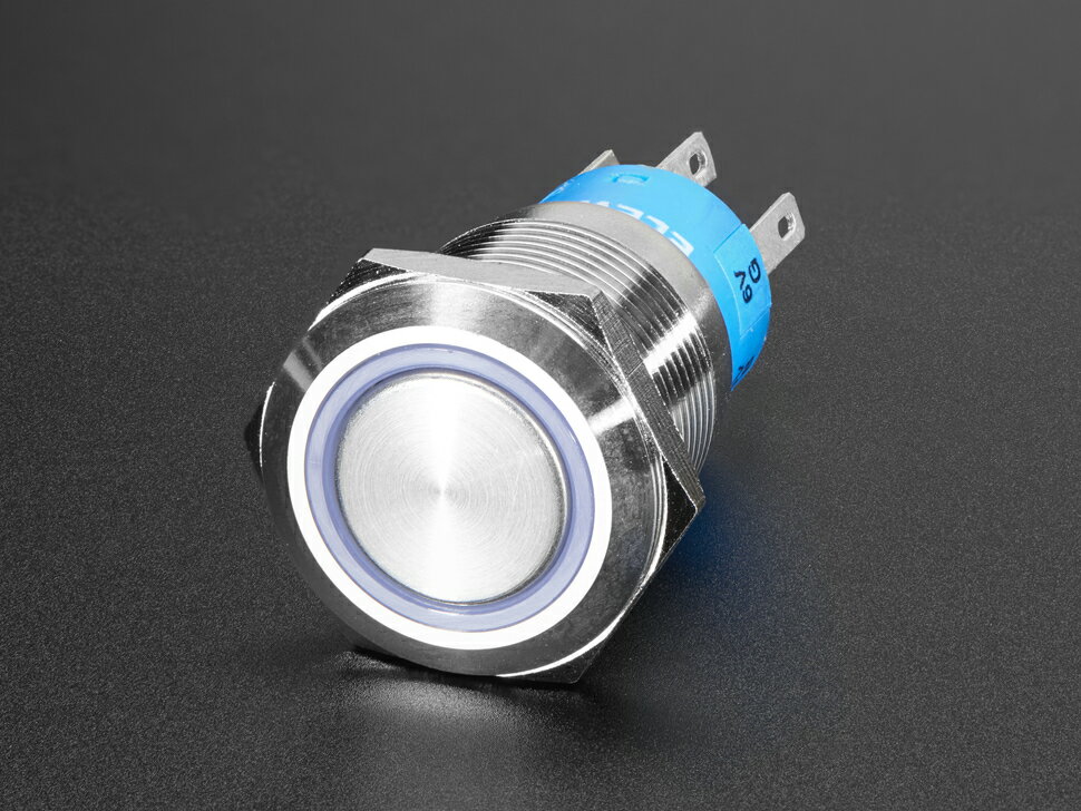 19mmメタルon/offスイッチ-RGB-6V-LEDリング付