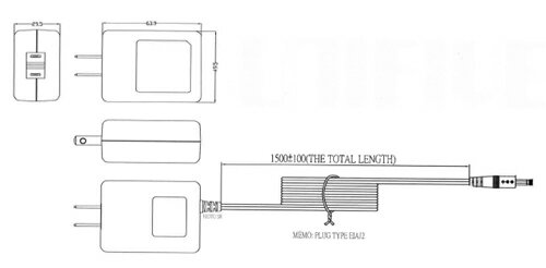 入力：100〜240Vac 出力：5Vdc/2.0A 出力プラグ：PL03B(5.5φx2.1φxL9.5mm) 電極性：センター(+) 認証：PSE, UL, CE CECレベル：VI ユニファイブ