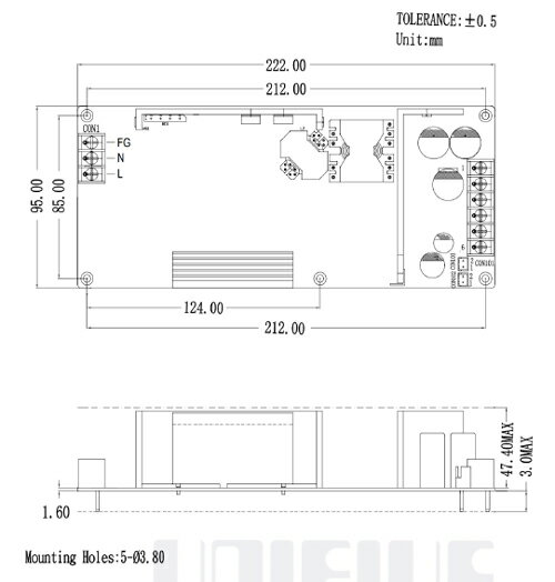 UNIFIVE オープンフレーム電源 UOHC3300-2413-S