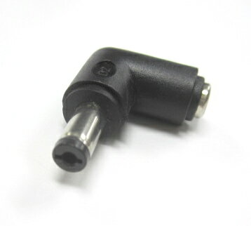 DCジャック5.5x2.1mm極性変換アダプタ(ライトアングル）