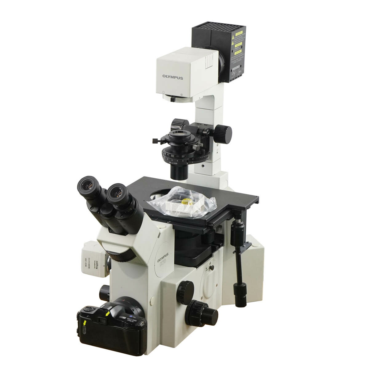 【中古】[DW]8日保証 OLYMPUS IX70 Microscope 顕微鏡 SC35 WH10× 2×/0.08 4×/0.13 10×/0.30 20×/0.40 電源コード [05524-0013]