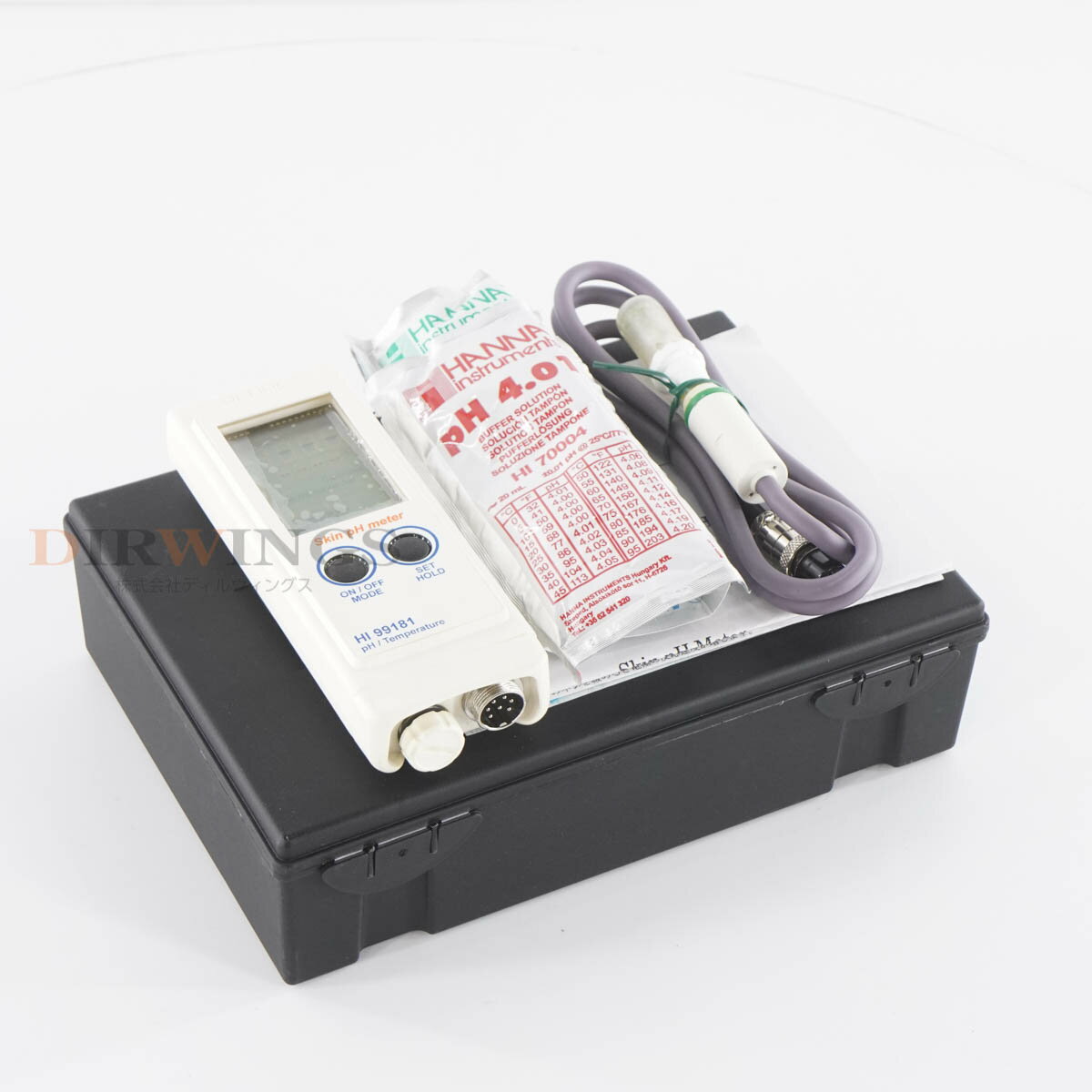 【中古】[DW]8日保証 HANNA HI 99181 Skin pH Meter 皮膚・毛髪用 pH計 ℃計 pHメーター 取扱説明書 [06..