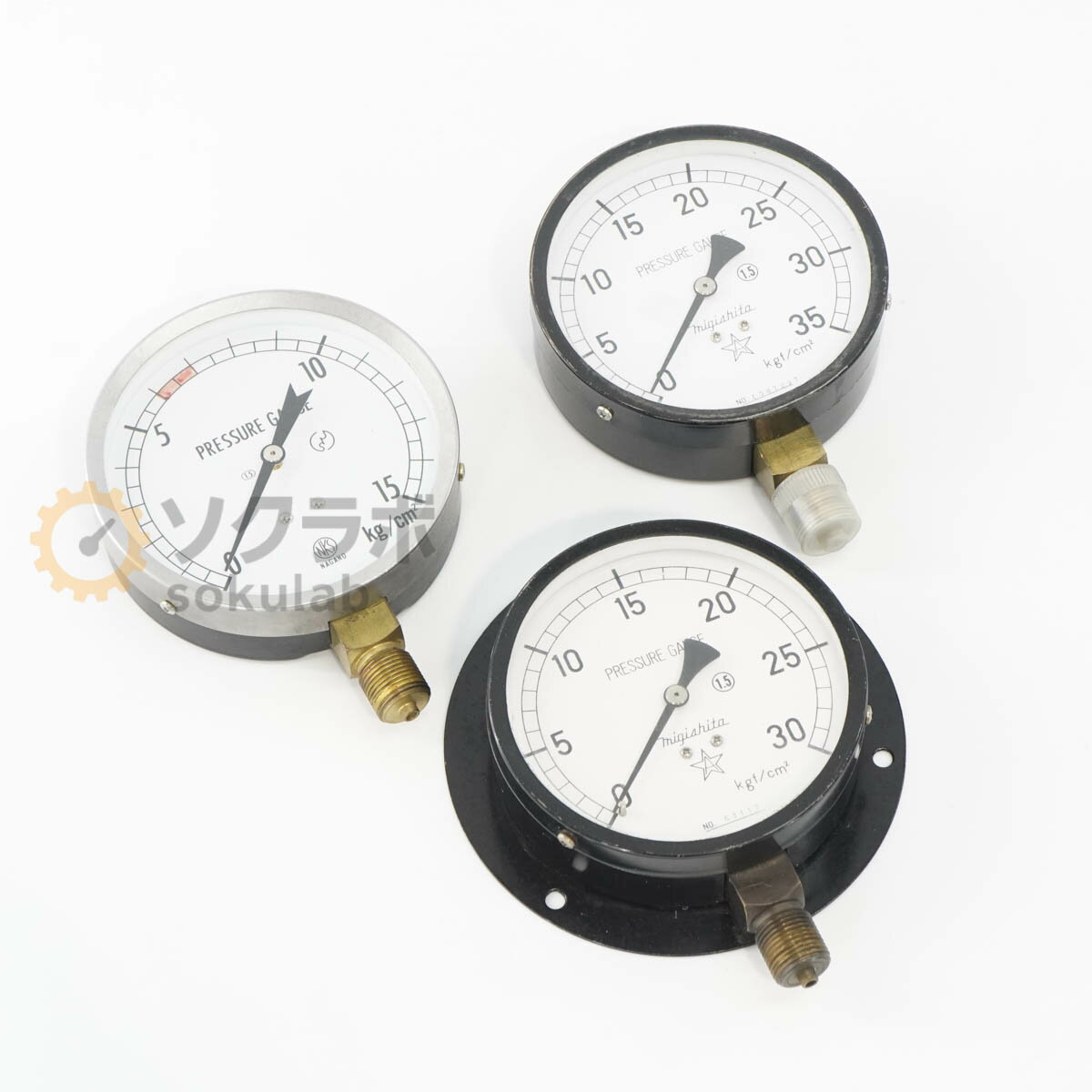 8日保証 セット migishita 0-30 0-15 0-35 PRESSURE GAUGE 圧力計 
