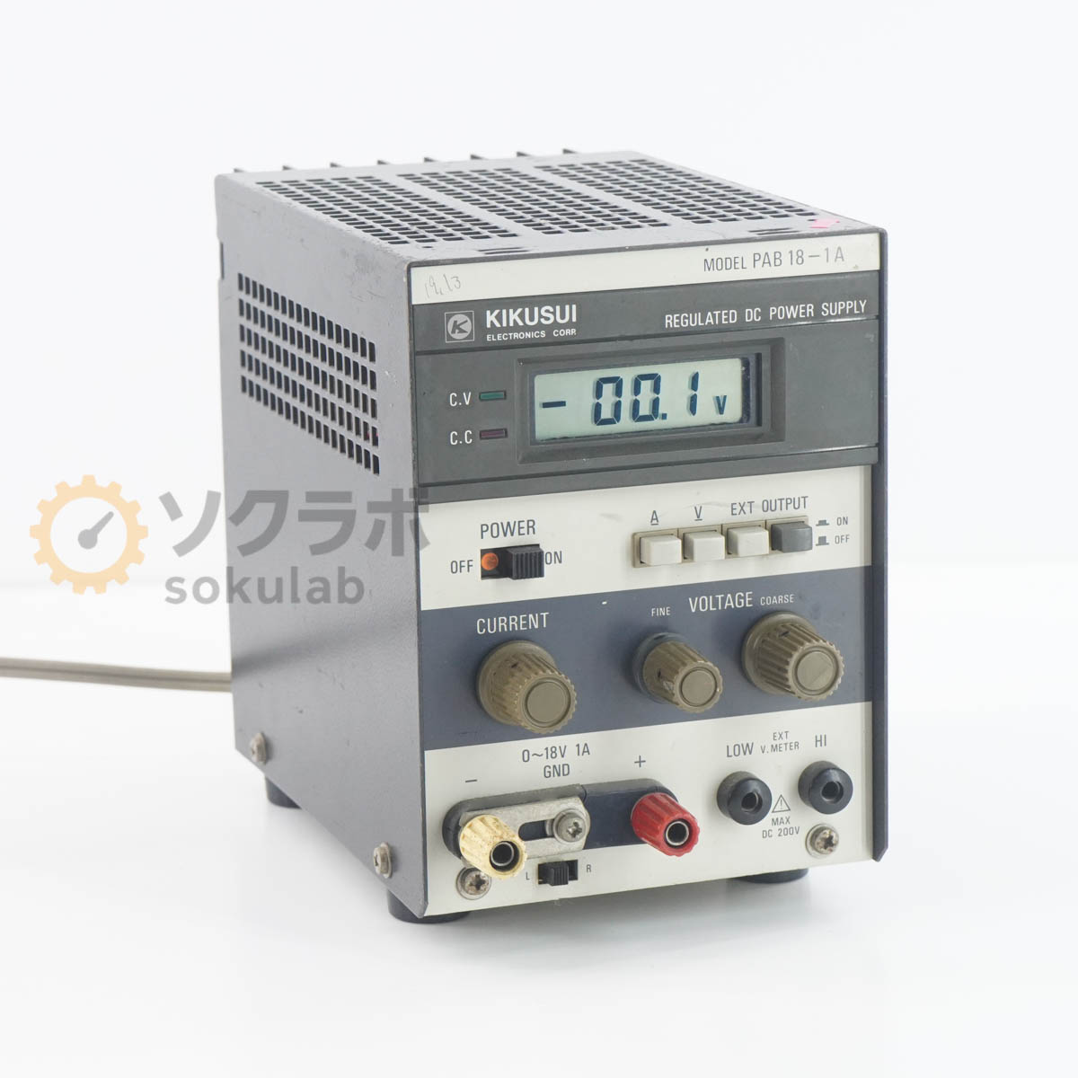 乐天商城 - 【中古】[DW]8日保証 KIKUSUI PAB18-1A PAB-A REGULATED DC POWER SUPPLY 直流安定化電源 DC電源 直流電源 0~18V 1A [07298-0041]