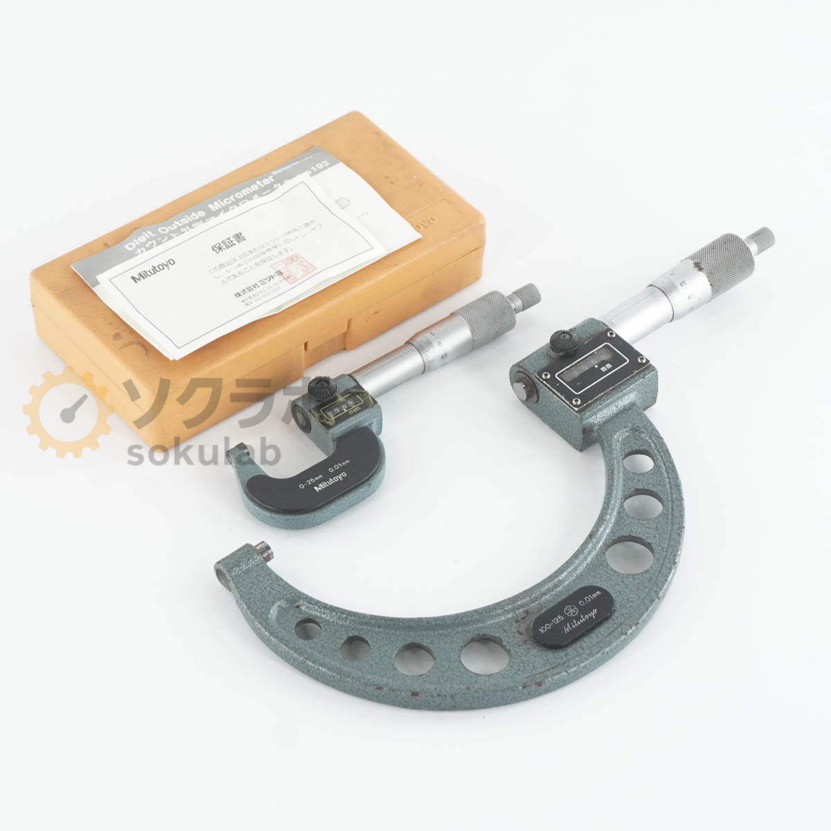 ����š�[DW]8���ݾ� ���å� Mitutoyo 193-101 193-105 M810-25 Micrometer ������ȳ�¦�ޥ������᡼���� �ޥ�����...