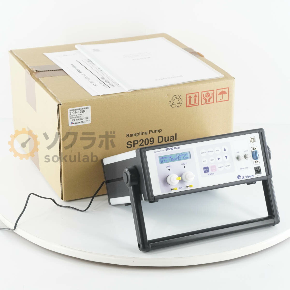 【中古】[DW]8日保証 GL Sciences SP209 Dual SP209-100Dual Sampling Pump 大気サンプリングポンプ ACアダプター 取扱説明書 [07287-0056]