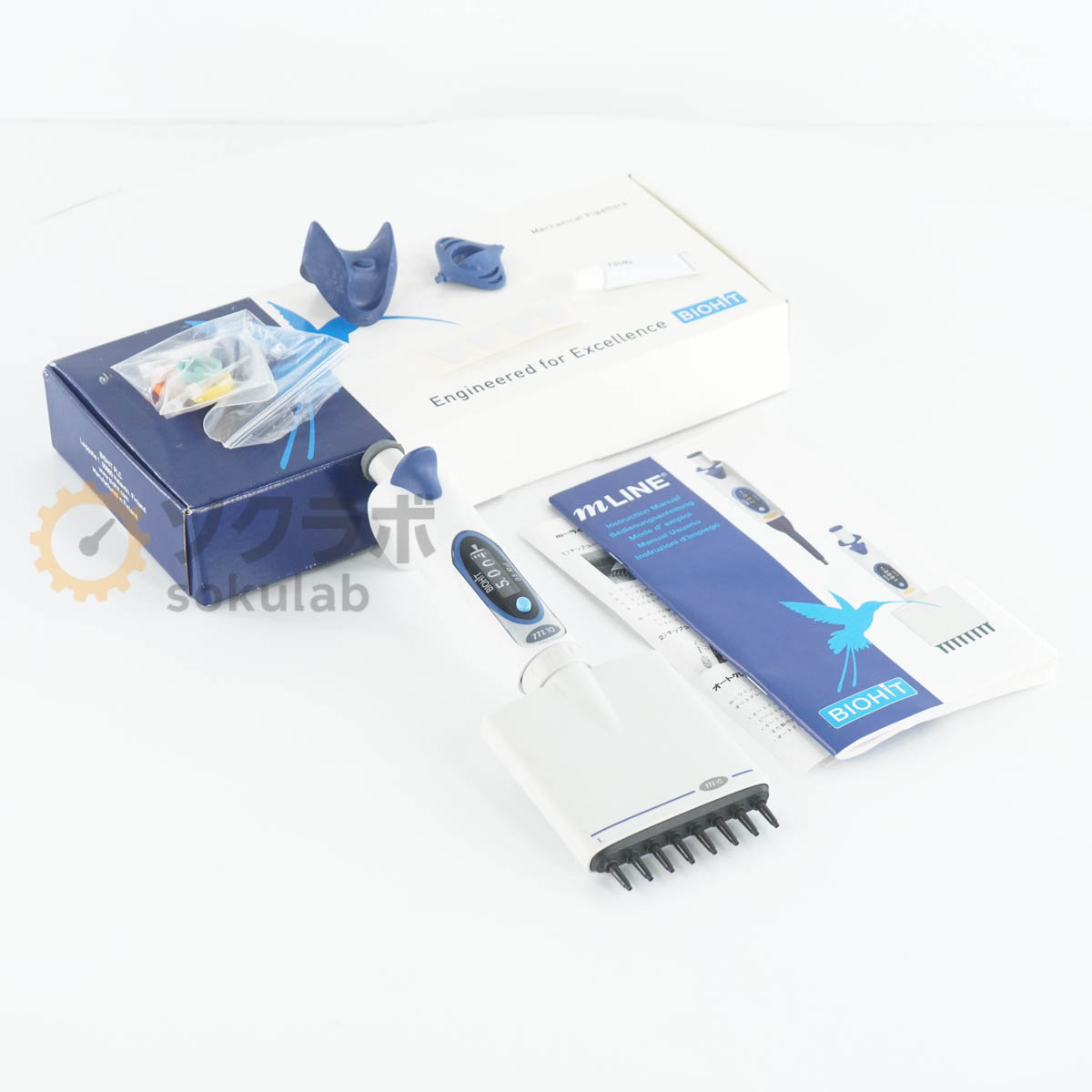 【中古】[DW]8日保証 BIOHIT Sartorius 725120 m10 mLINE 8-Channel Pipettor Pipette 8ch 手動ピペッ..