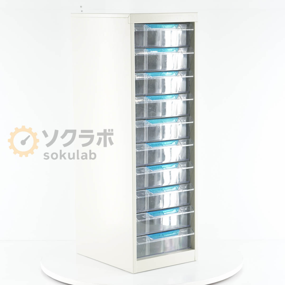 【中古】[PG]8日保証 パーツキャビネット 整理棚 収納棚 仕分棚 幅28cm*奥行36cm*高さ85cm 収納ケース ..