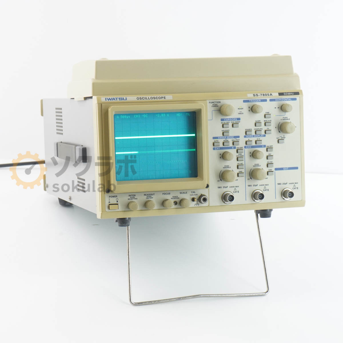 【中古】[DW]8日保証 IWATSU SS-7805A OSCILLOSCOPE オシロスコープ 50MHz 電源コード [08032-0003]
