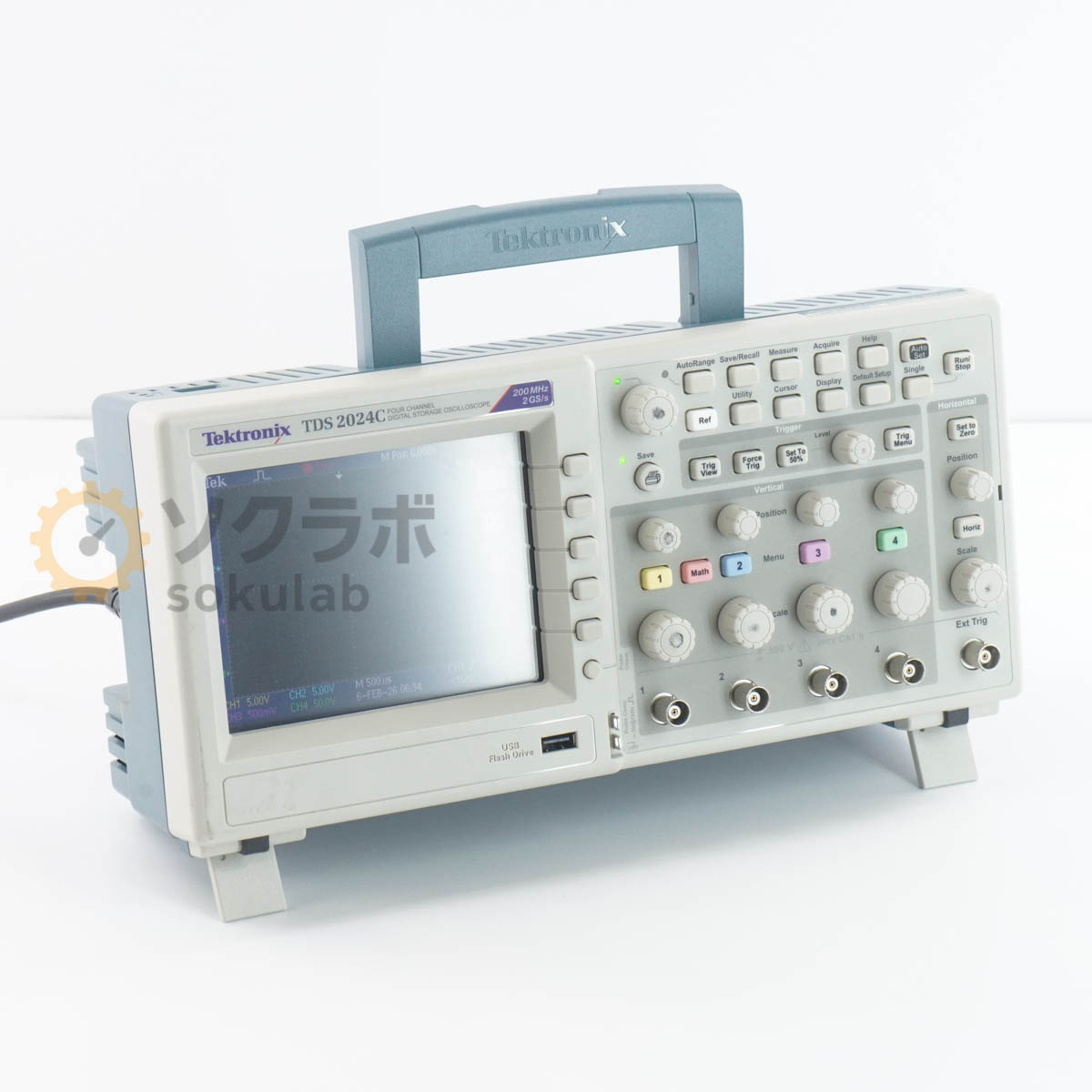 【中古】[DW]8日保証 Tektronix TDS 2024C TDS2024C DIGITAL STORAGE OSCILLOSCOPE オシロスコープ 200MHz 2GS/s 4ch 電源コード [07913-0017]