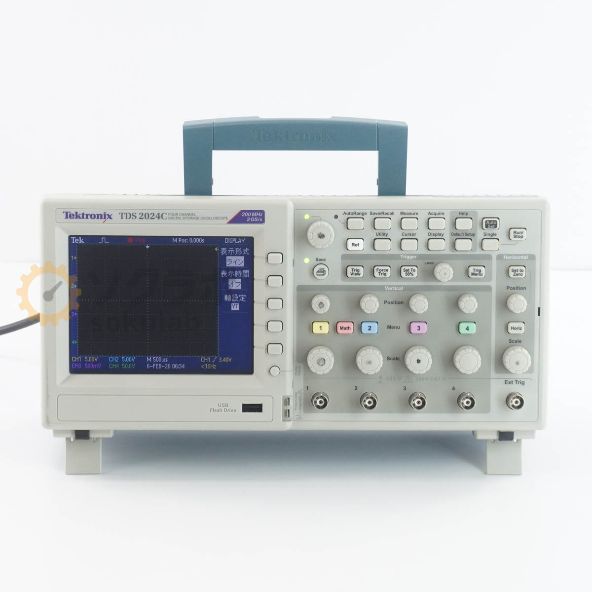 【中古】[DW]8日保証 Tektronix TDS 2024C TDS2024C DIGITAL STORAGE OSCILLOSCOPE オシロスコープ 200MHz 2GS/s 4ch 電源コード [07913-0017]