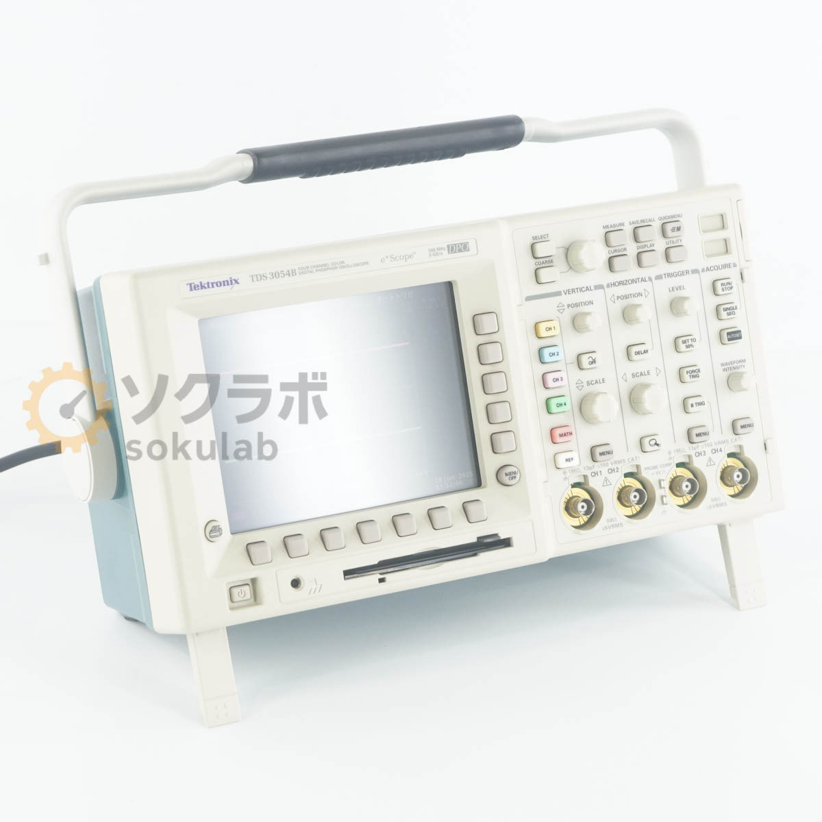 型番補足：TDS3054B e*Scope シリーズ・商品・ブランド名：DPO TDS3000B 仕様：500MHz 5GS/s 4ch【保証あり】開発機関や研究所等から動作品として入荷いたしました。 当店では校正は行なっておりませんので、校正期限内レベルの精度・確度を保証するものではございません。 あくまでも中古品としてご理解の上、ご購入ください。 詳細は写真にてご確認ください。【当商品について】500MHz 5GS/s 4chSelfTestOK【外観・動作・補足コメント】やや傷や汚れがあります。セルフテスト合格の表示がされることを確認いたしました。波形が表示されることを確認いたしました。電源コードは付属いたしません。【サイズ】高さ23.00cm×幅37.00cm×奥行16.00cm　重さ約4.00kg【サイズ補足】