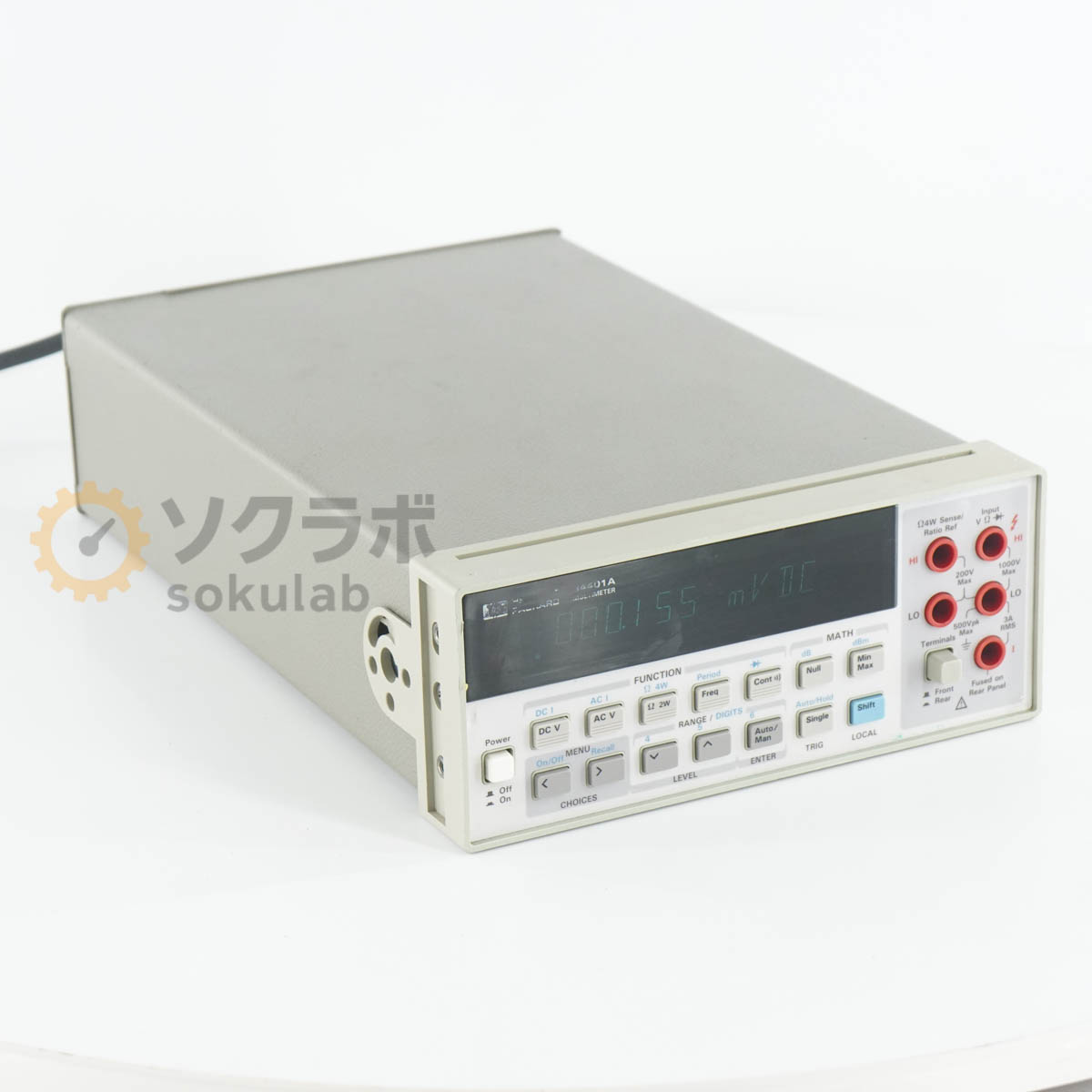 型番補足：DMM【保証あり】開発機関や研究所等から動作品として入荷いたしました。 当店では校正は行なっておりませんので、校正期限内レベルの精度・確度を保証するものではございません。 あくまでも中古品としてご理解の上、ご購入ください。 詳細は写真にてご確認ください。【当商品について】商品内容詳細は写真からご確認をお願いいたします。【外観・動作・補足コメント】傷や汚れがあります。前面の型番やメーカーの記載が消えかけております。側面のハンドルが欠品しております。前面と背面のフレームのゴムカバーは付属いたしません。背面のフレームに破損があります。電源コードは付属いたしません。【サイズ】高さ9.00cm×幅22.00cm×奥行36.00cm　重さ約4.00kg【サイズ補足】