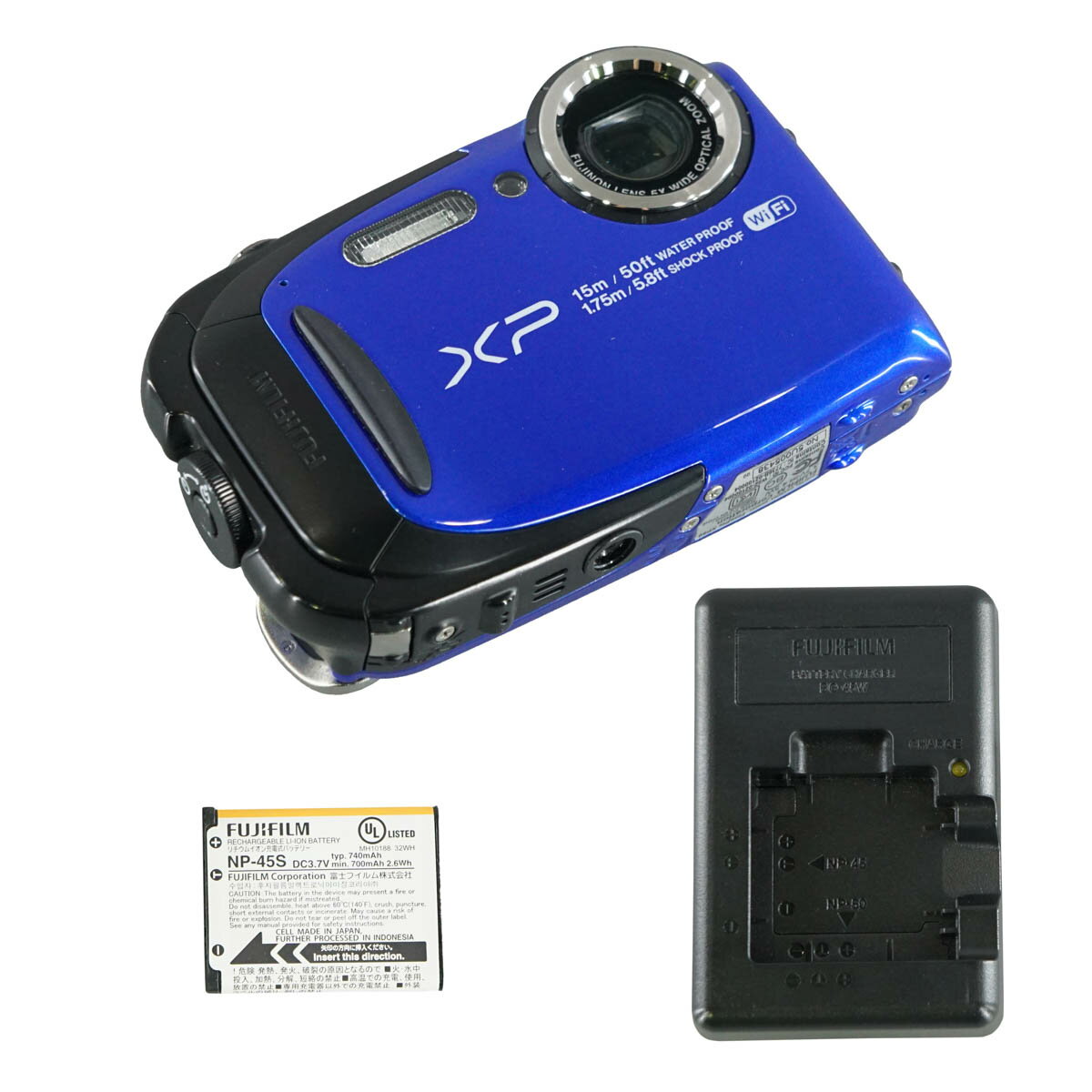 【中古】[PG]8日保証 24台入荷 FUJIFILM FinePix XP80 デジカメ DIGITAL CAMERA デジタルカメラ ブルー 防水 防塵...[SK03254-0131]