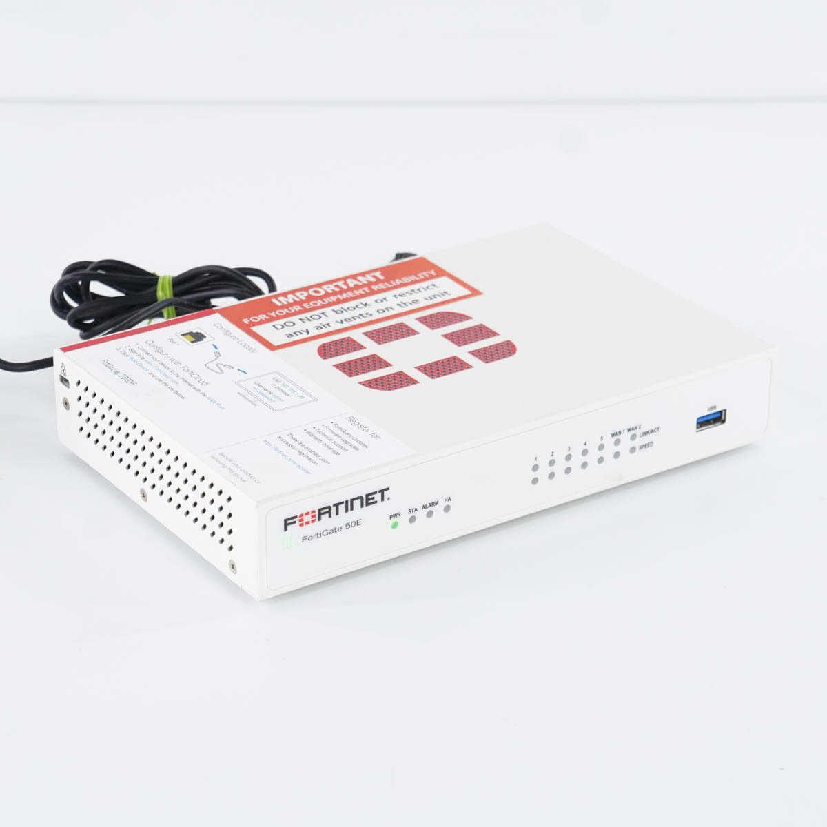 【中古】[PG]8日保証 初期化済 FORTINET FG-50E フォーティゲート UTM FortiGate 50E ファイアウォール ACアダプター[ST03504-0010]