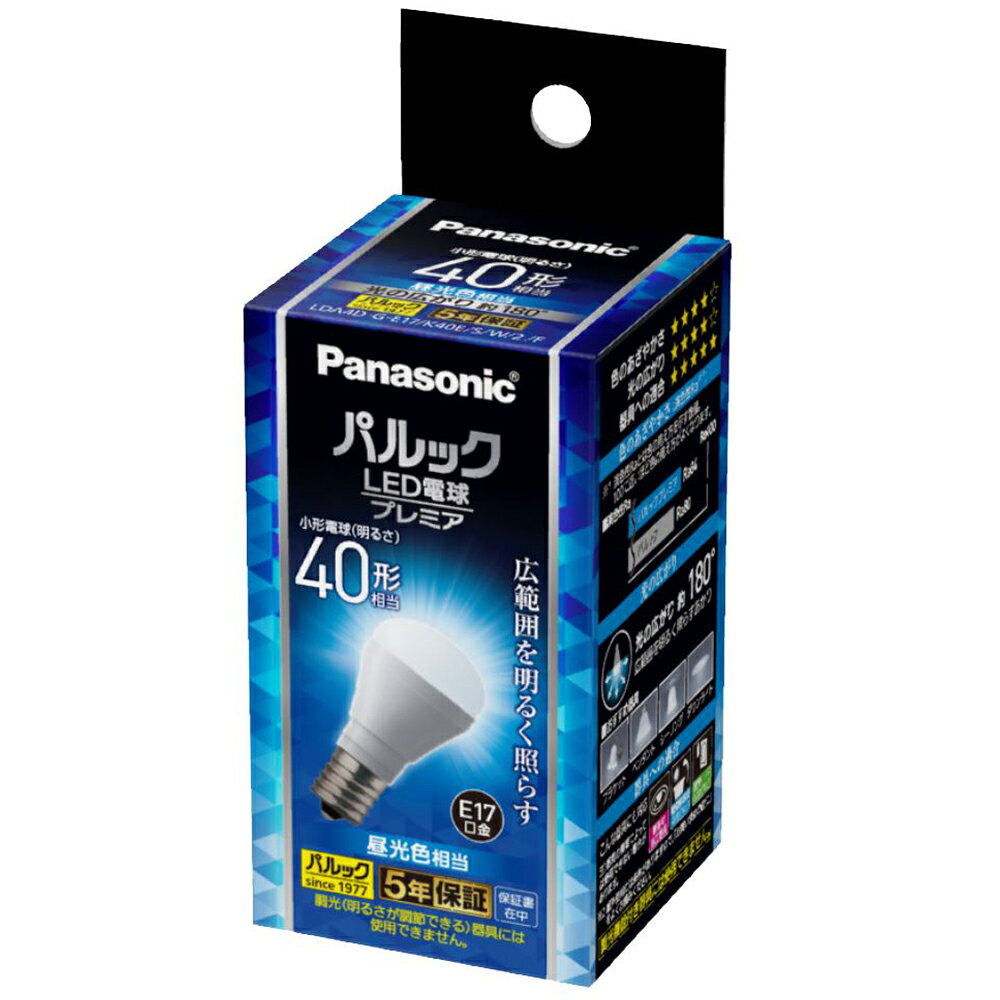 乐天商城 - パナソニック パルックプレミア LED電球 ミニクリプトン球形 E17 40w形 昼光色 LDA4DGE17K40ESW2F