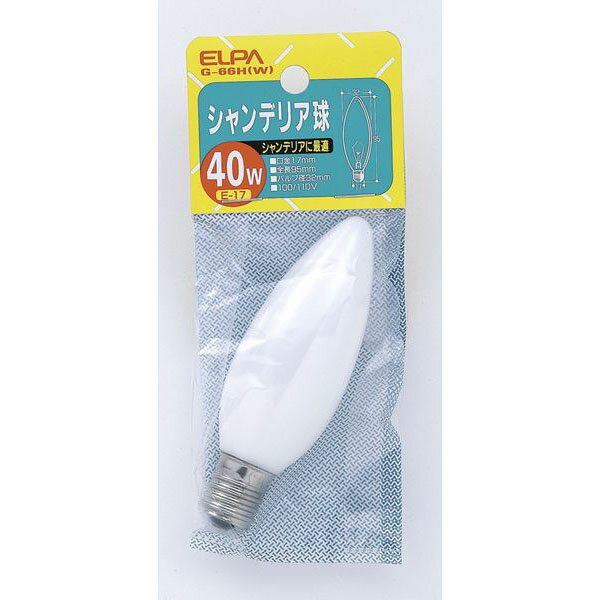 乐天商城 - エルパ シャンデリア球 40W E17 ホワイト G-66H (W)