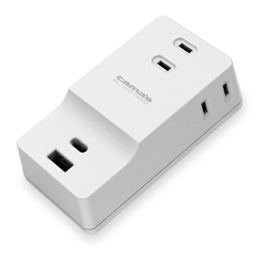 多摩電子 AC充電器 5.1A USB-A & USB-Type C+ACタップ×3 ホワイト TSK53CUW/アウトレット