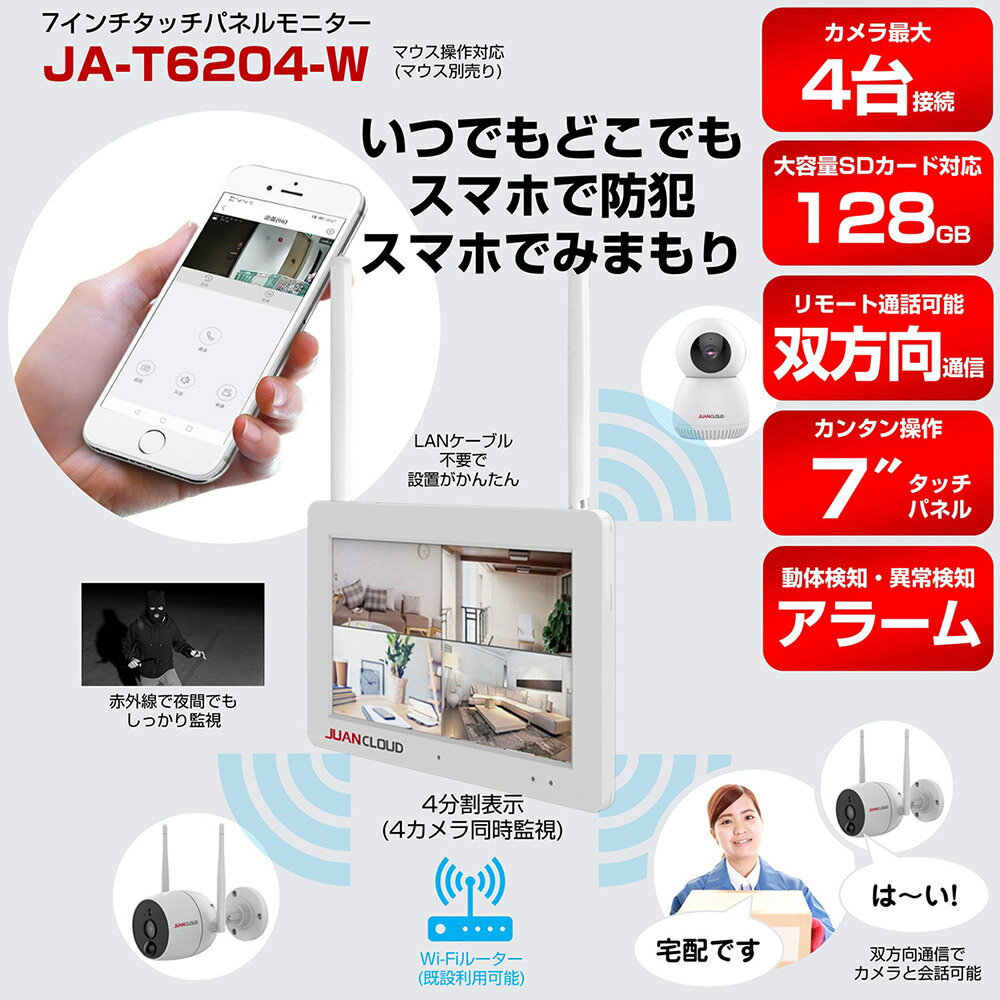 水鏡 Wi－Fiネットワークカメラモニター JA-T6204-W