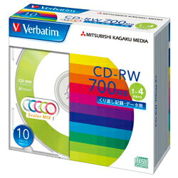 再入荷なし：三菱化学メディア Verbatim くり返し記録用 CD-RW 10枚 SW80QM10V1
