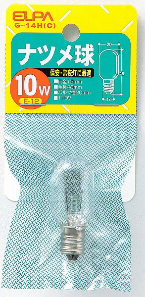 エルパ ナツメ球 10W E12 クリア G-14H (C)